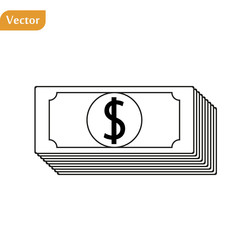 Wall Mural - Cash icon vector. Line money symbol. Trendy flat outline ui sign design. Thin linear graphic pictogram for web site, mobile application. Logo illustration. Eps10