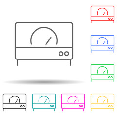 Poster - speedometr multi color style icon. Simple thin line, outline vector of Scientifics study icons for ui and ux, website or mobile application