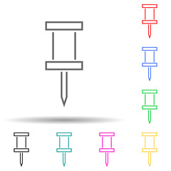 pin multi color style icon. Simple thin line, outline vector of Scientifics study icons for ui and ux, website or mobile application