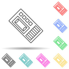 Poster - Dictaphone multi color style icon. Simple thin line, outline vector of crime Investigation icons for ui and ux, website or mobile application