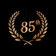 85 years anniversary design template. Eighty fifth anniversary celebration logo. Vector and illustration.