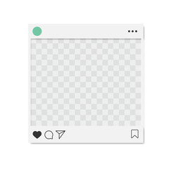 Poster - Social media network inspired. Mobile app with photos tile template. User profile, followers, recommendation and post. Story. Vector illustration.