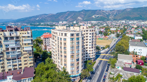 Multi-storey residential buildings on the shore of Gelendzhik Bay Poster Mural XXL