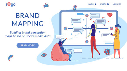 Brand Mapping Flat Vector Landing Page Template