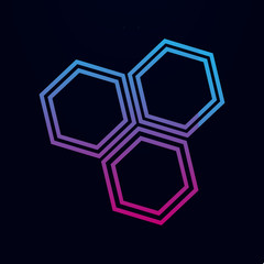 Poster - Honeycomb nolan icon. Simple thin line, outline vector of sciense icons for ui and ux, website or mobile application