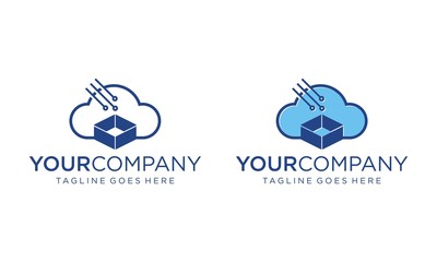 Wall Mural - Cloud technology logo design vector editable