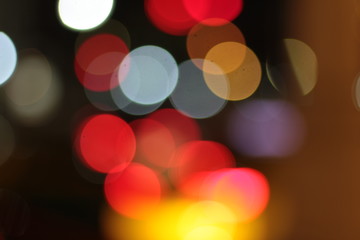 Wall Mural - Bokeh of ratchadamnoen in Xmas light 