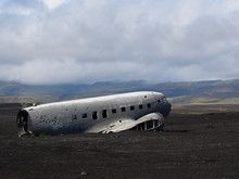 Wreck Of A US Military Plane Crashed In The Middle Of The Nowhere. The Plane Ran Out Of Fuel And Crashed In A Desert Not Far From Vik, South Iceland In 1973.