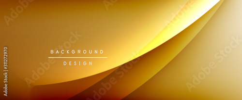 Fotografía Wave liquid style lines with shadows and light on gradient background