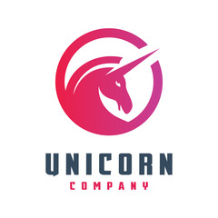 Wall Mural - Circular Unicorn horse logo design