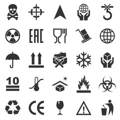 Poster - packaging product icon set vector design symbol