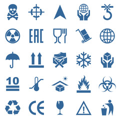 Poster - packaging product icon set vector design symbol