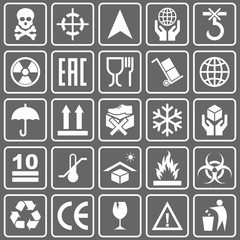 Poster - packaging product icon set vector symbol