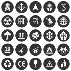 Poster - packaging product icon set vector symbol