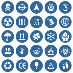 Poster - packaging product icon set vector symbol