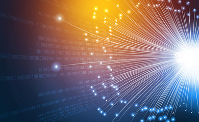 Poster - Fiber optics abstract  background. Digital illustration.