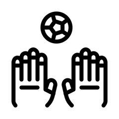 Sticker - Goalkeeper Catches Ball Icon Vector. Outline Goalkeeper Catches Ball Sign. Isolated Contour Symbol Illustration