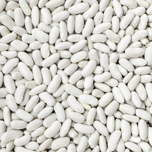 Navy, Haricot, White Pea, White Kidney Or Cannellini Beans Texture Background Or Pattern. Raw Food.