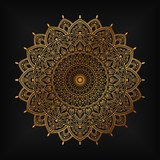Fototapeta  - luxury ornamental mandala design background in gold color