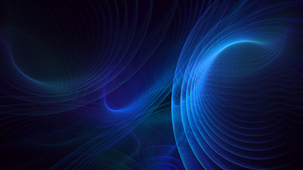 Wall Mural - 3D rendering abstract blue fractal light background