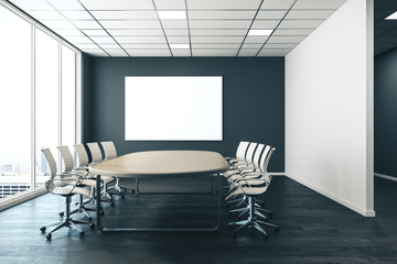 Poster - Meeting room interior with empty poster