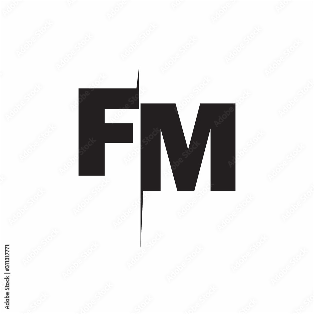 FM Logo Letters white background Stock Vector | Adobe Stock