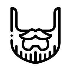 Sticker - Beard Mustache Whisker Icon Vector. Outline Beard Mustache Whisker Sign. Isolated Contour Symbol Illustration