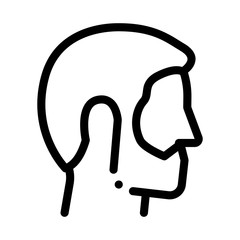 Poster - Man Profile With Beard Icon Vector. Outline Man Profile With Beard Sign. Isolated Contour Symbol Illustration