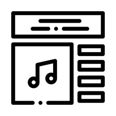 Sticker - Internet Music Play List Icon Vector. Outline Internet Music Play List Sign. Isolated Contour Symbol Illustration