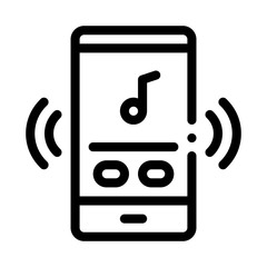 Poster - Phone Music Audio Player Icon Vector. Outline Phone Music Audio Player Sign. Isolated Contour Symbol Illustration