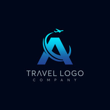 Letter A Tour And Travel Logo Design Vector