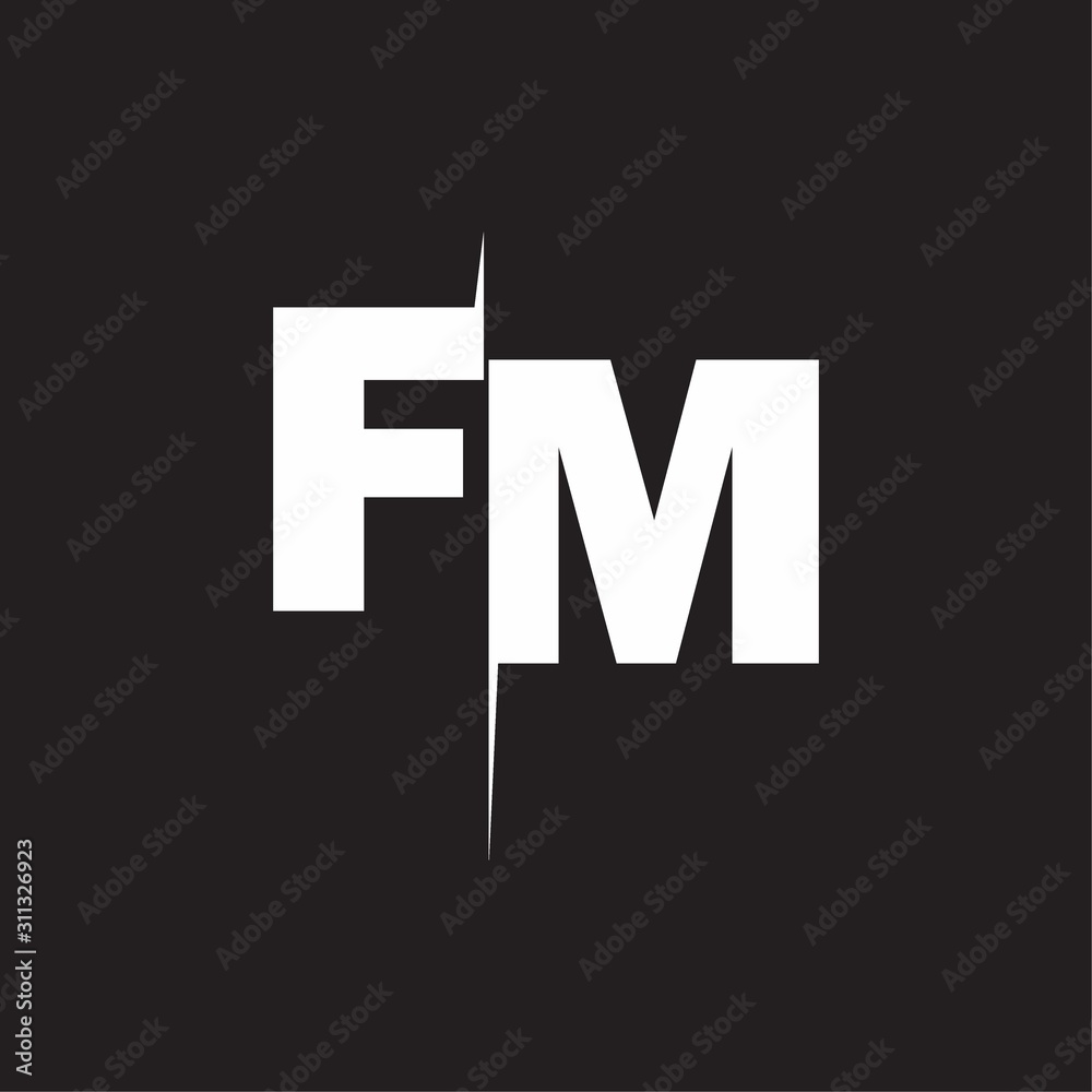 FM Logo Letters black background Stock Vector | Adobe Stock