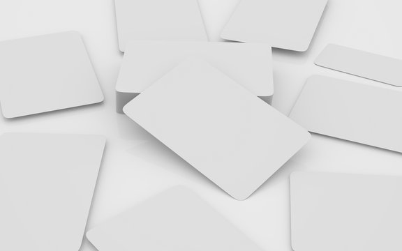 Playing cards mockup deck of playing cards isolated in white table 3D rendering illustration