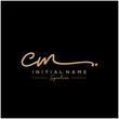 Letter CM Signature Logo Template Vector