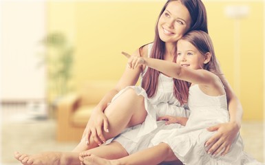 Wall Mural - Happy Mother and daughter together