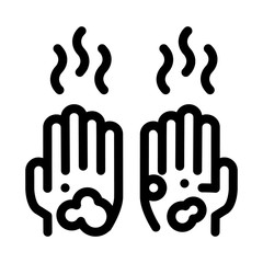 Poster - Dirty And Smelly Hands Icon Vector. Outline Dirty And Smelly Hands Sign. Isolated Contour Symbol Illustration