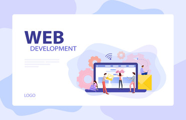 Mobile app and web development banner concept set.