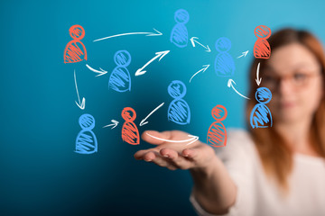 Poster - Social Networking illustration team group digital