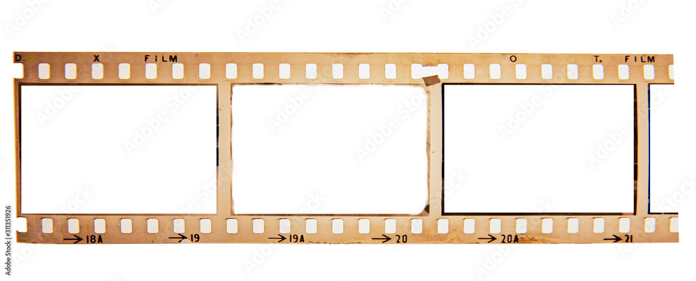 Panorama of (35 mm.)Old film frame.With white space.film camera. - obrazy, fototapety, plakaty 