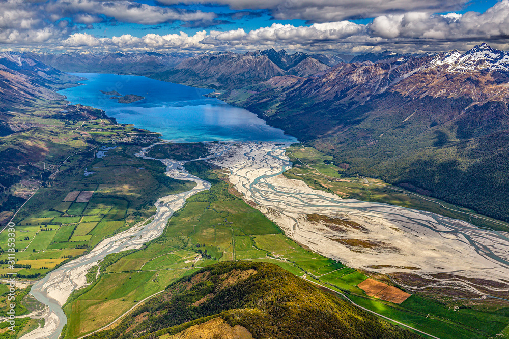 New Zealand. South Island, Otago region. The nothern end of Lake ...