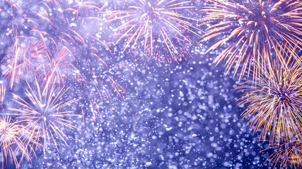 Fireworks with Abstract bokeh background