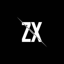 ZX Logo Monogram With Slash Style Design Template