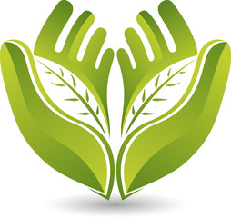 hands leaf logo
