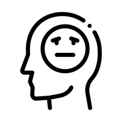 Poster - Man Melancholy Smiley Icon Vector. Outline Man Melancholy Smiley Sign. Isolated Contour Symbol Illustration