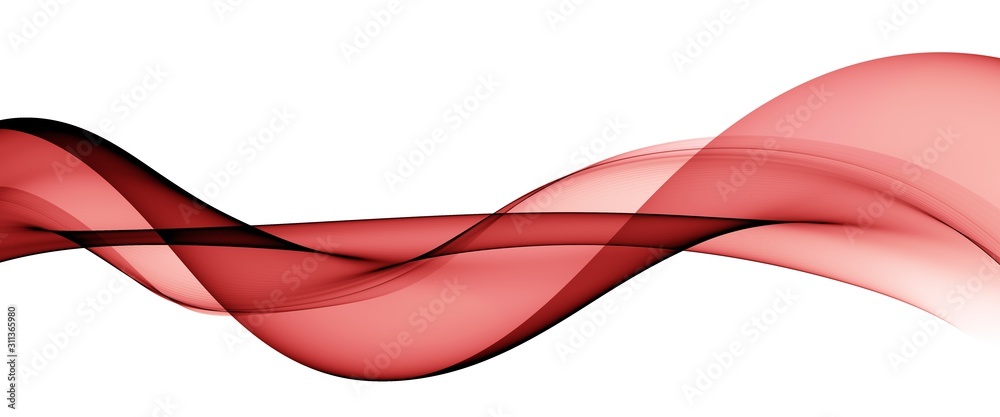 Color light red abstract waves design - obrazy, fototapety, plakaty 
