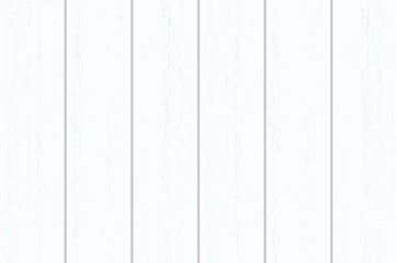 Wall Mural - White wood plank texture vector background.