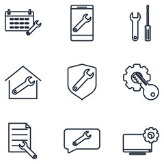 Poster - repair Set icon template color editable. building, construction and home repair tools pack symbol vector sign isolated on white background illustration for graphic and web design.