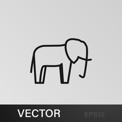 elephant icon. Element of safari for mobile concept and web apps illustration. Thin line icon for website design and development, app development on white background