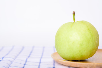 Fresh organic guava tropical fruit on white background. Healthy food high vitamin C concept