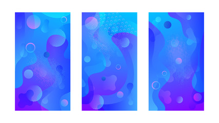 Poster - Modern design template with liquid background for paper design. Vector gradient abstract brochure. Abstract blue liquid background. Set of minimal cover templates. Modern gradient shapes composition.